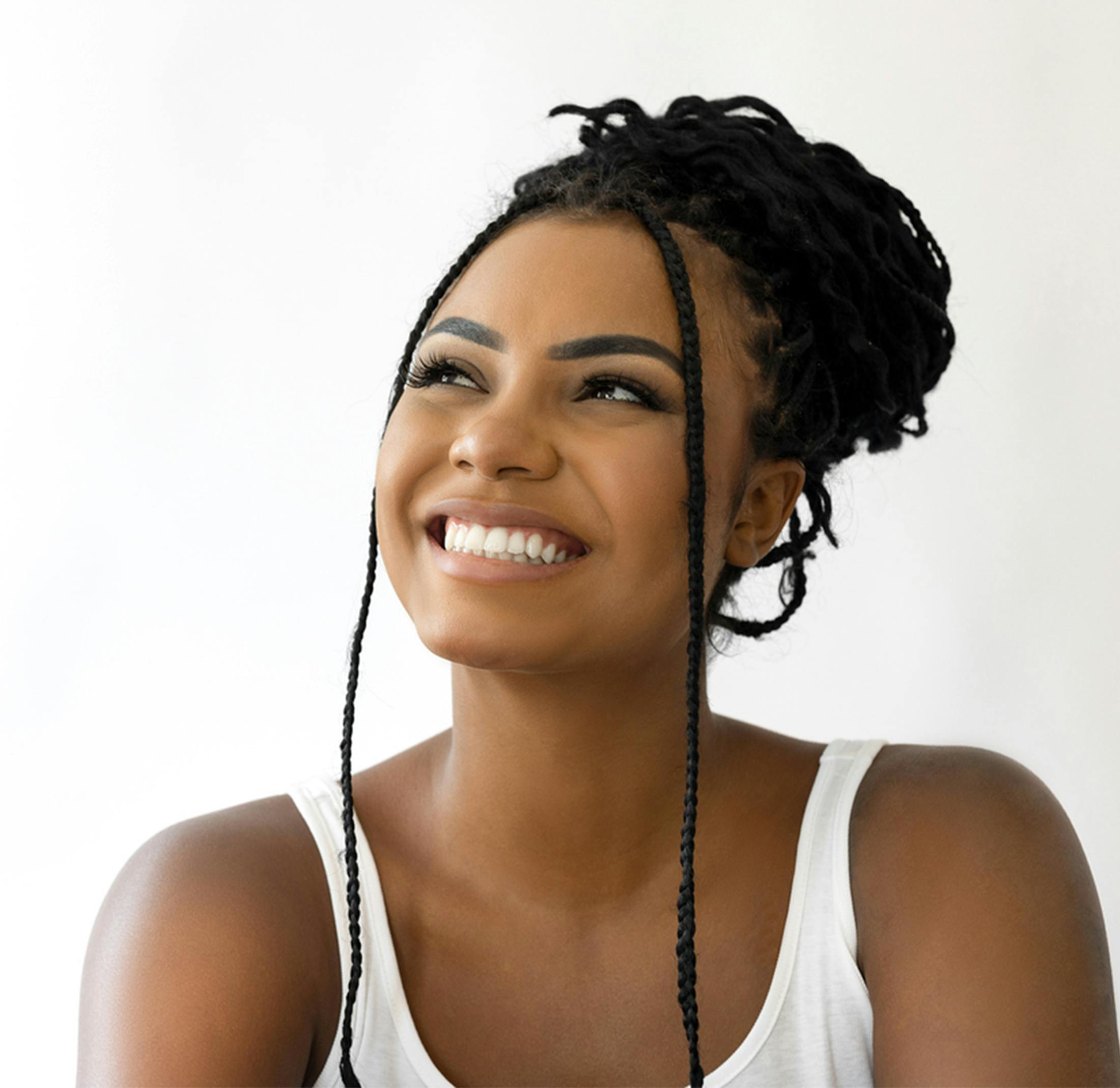 woman with her hair braided