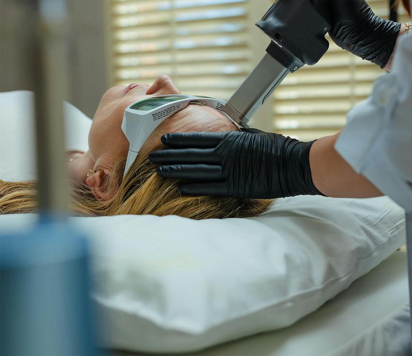 patient undergoing a laser treatment