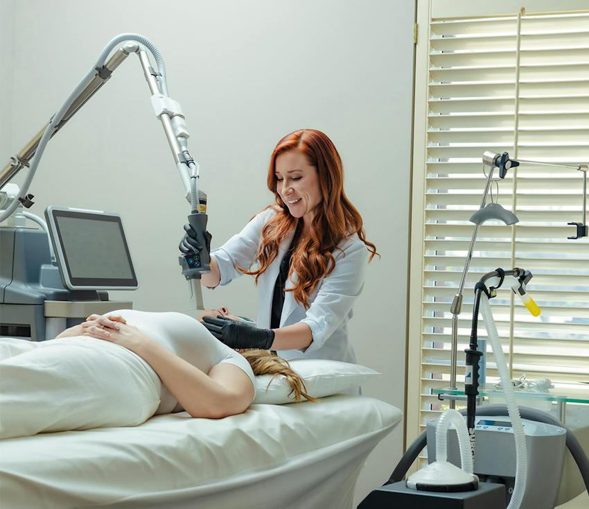patient receiving a coolpeel treatment