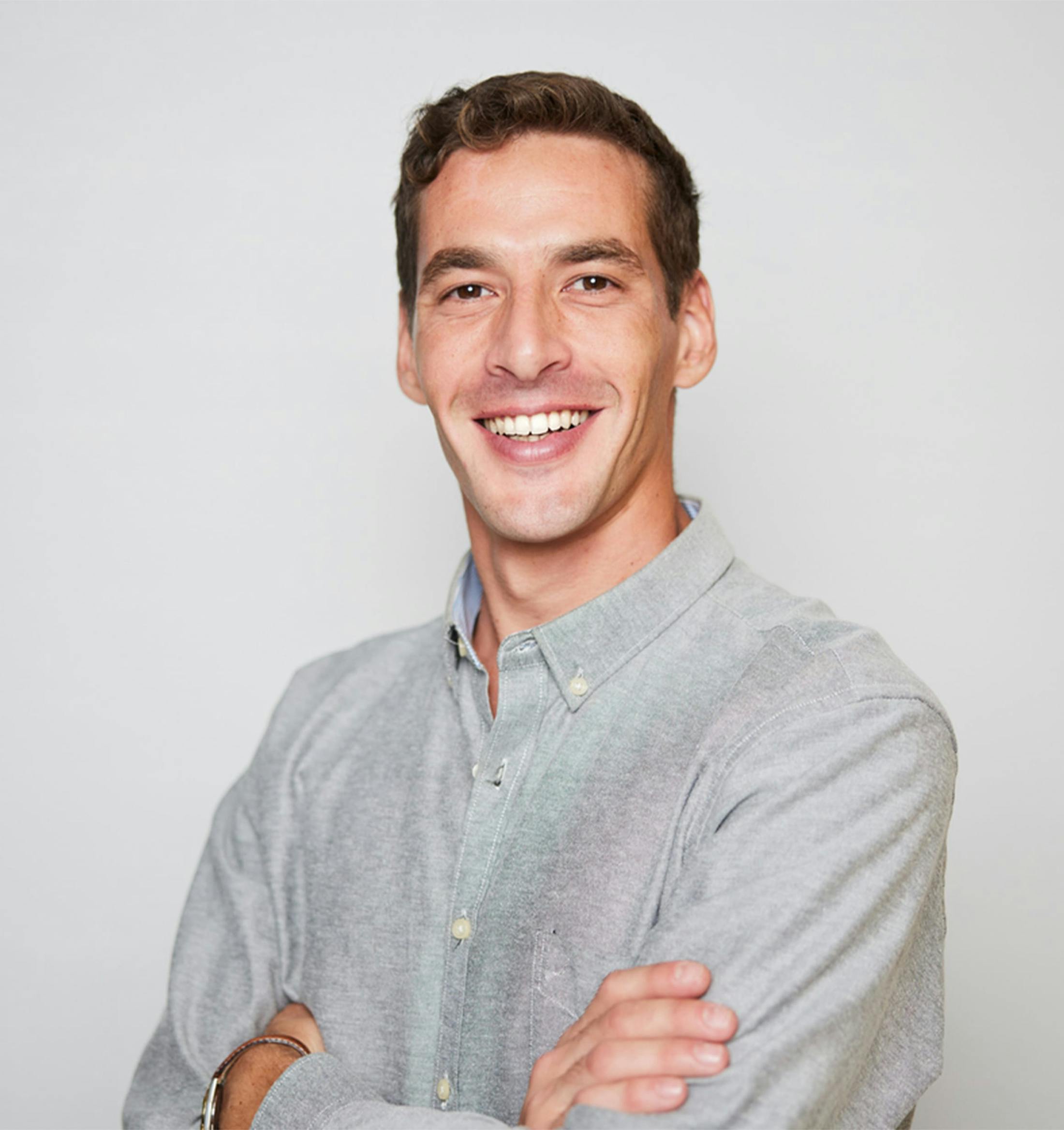 a man smiling
