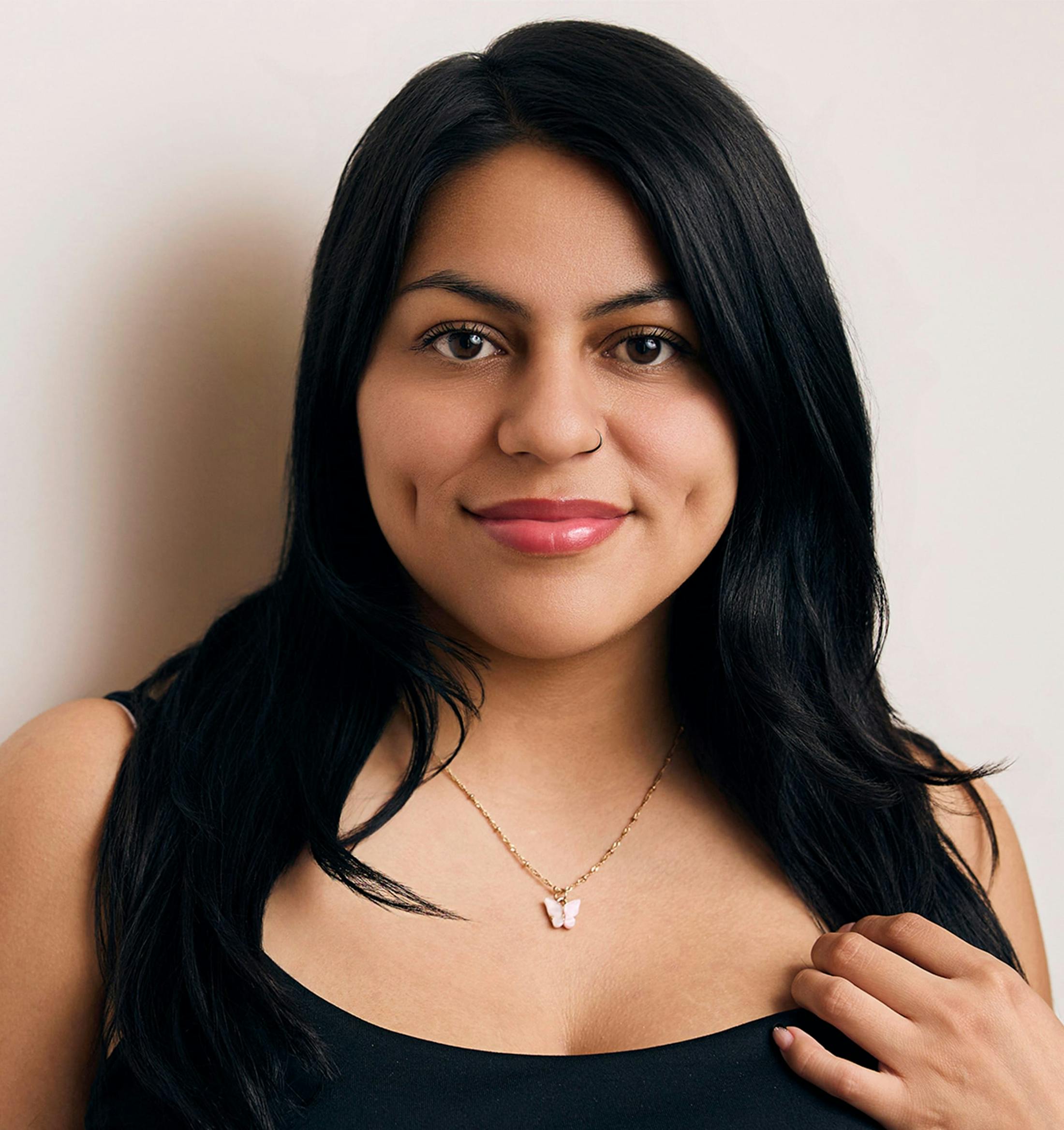 women soft smiling