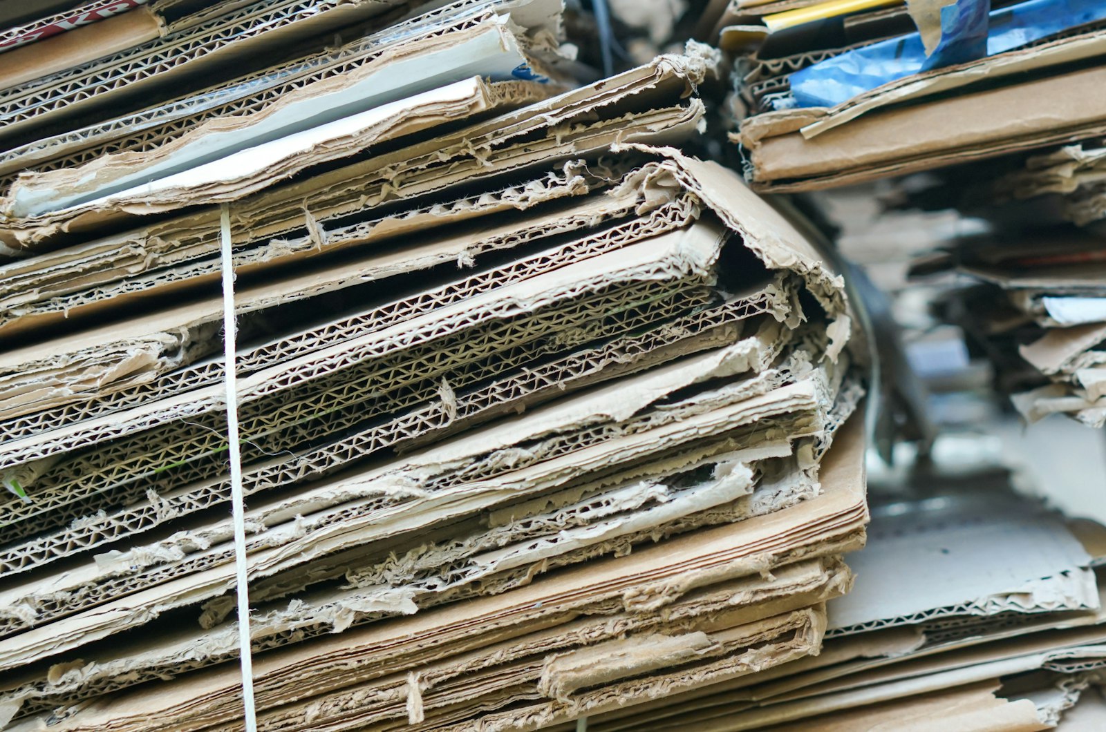 A stack of cardboard recycling.