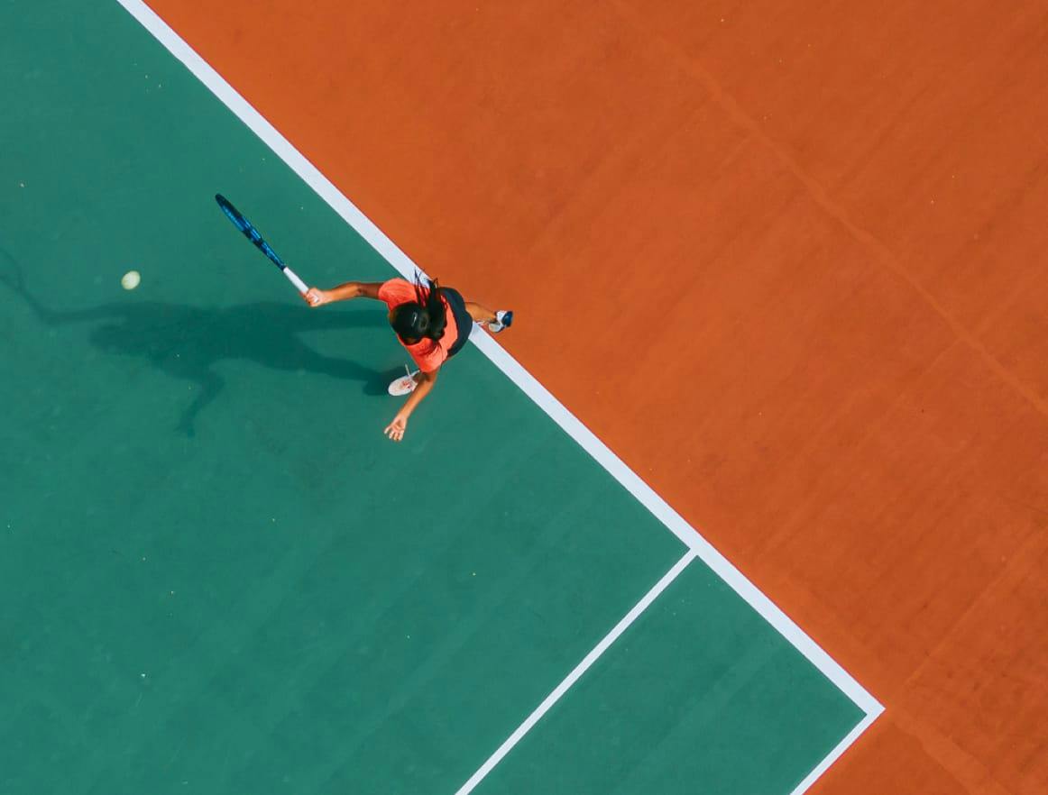 A person playing tennis