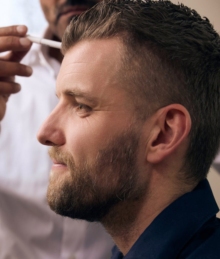 A man's side profile