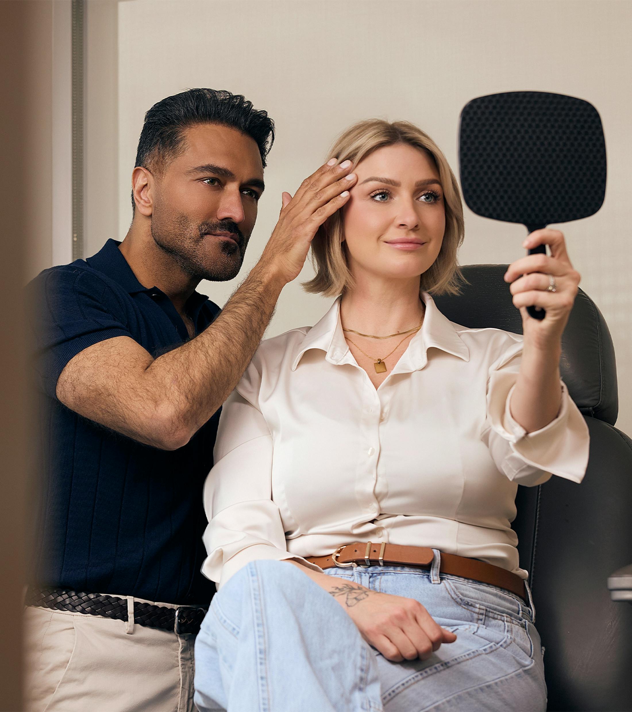 doctor showing a patient her results