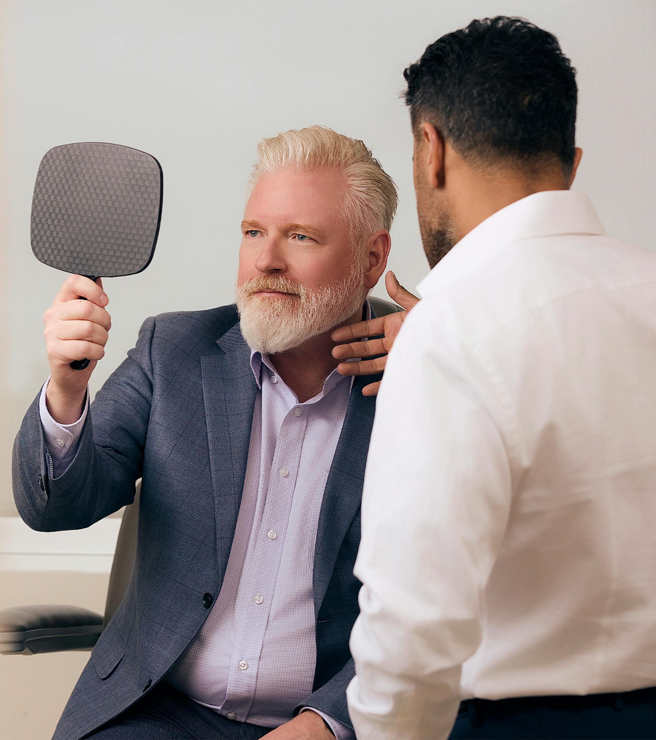 doctor showing patient his results