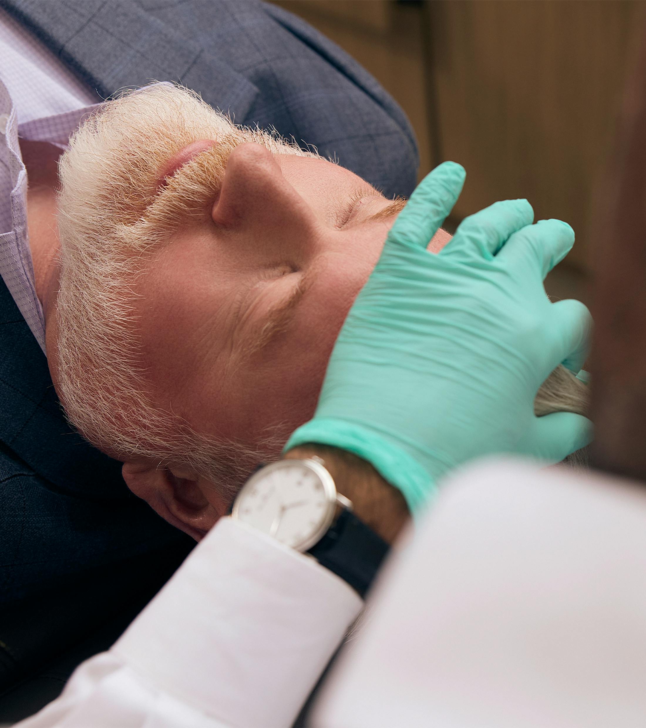 doctor working on a patient