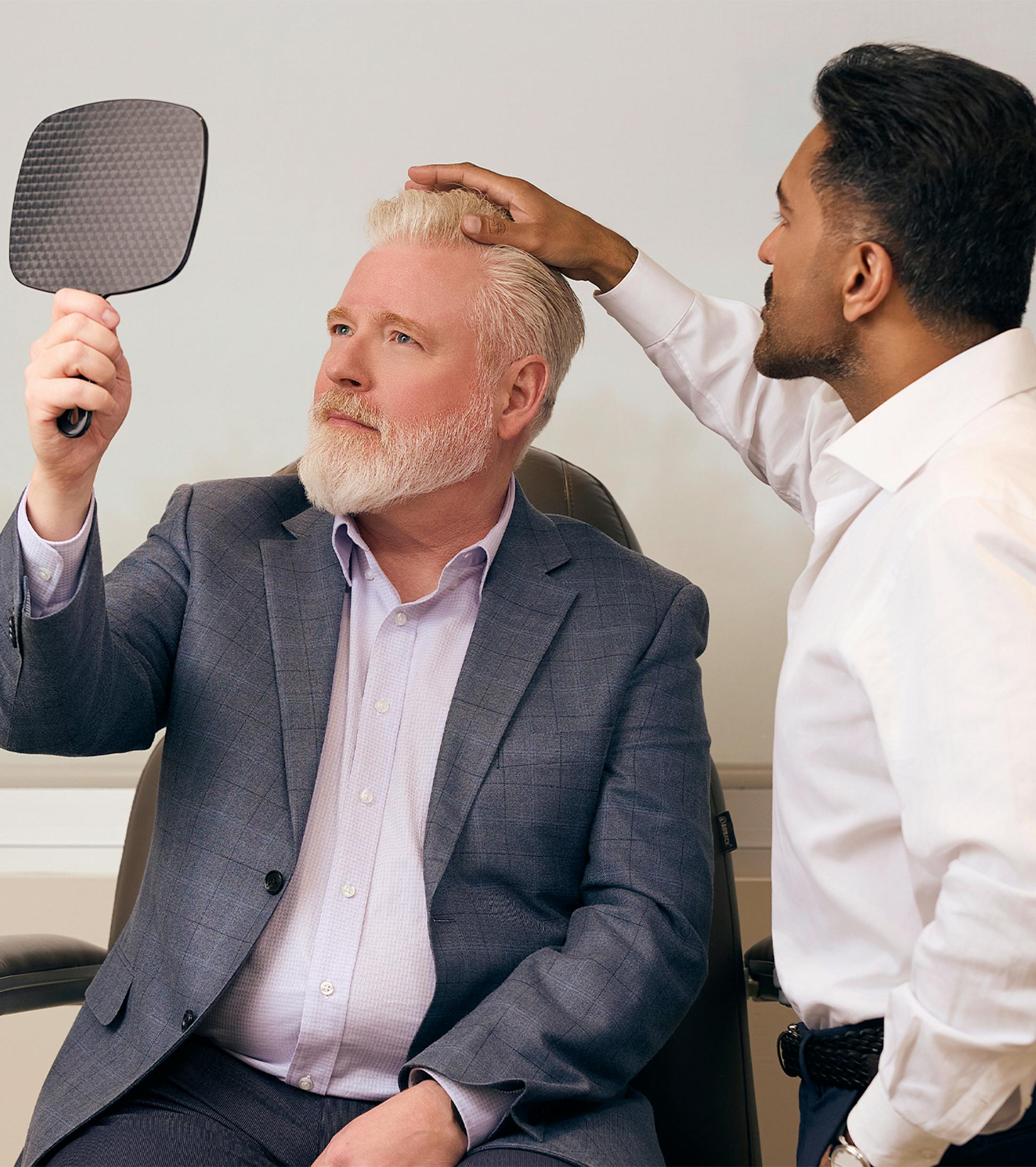 doctor showing a patient his results
