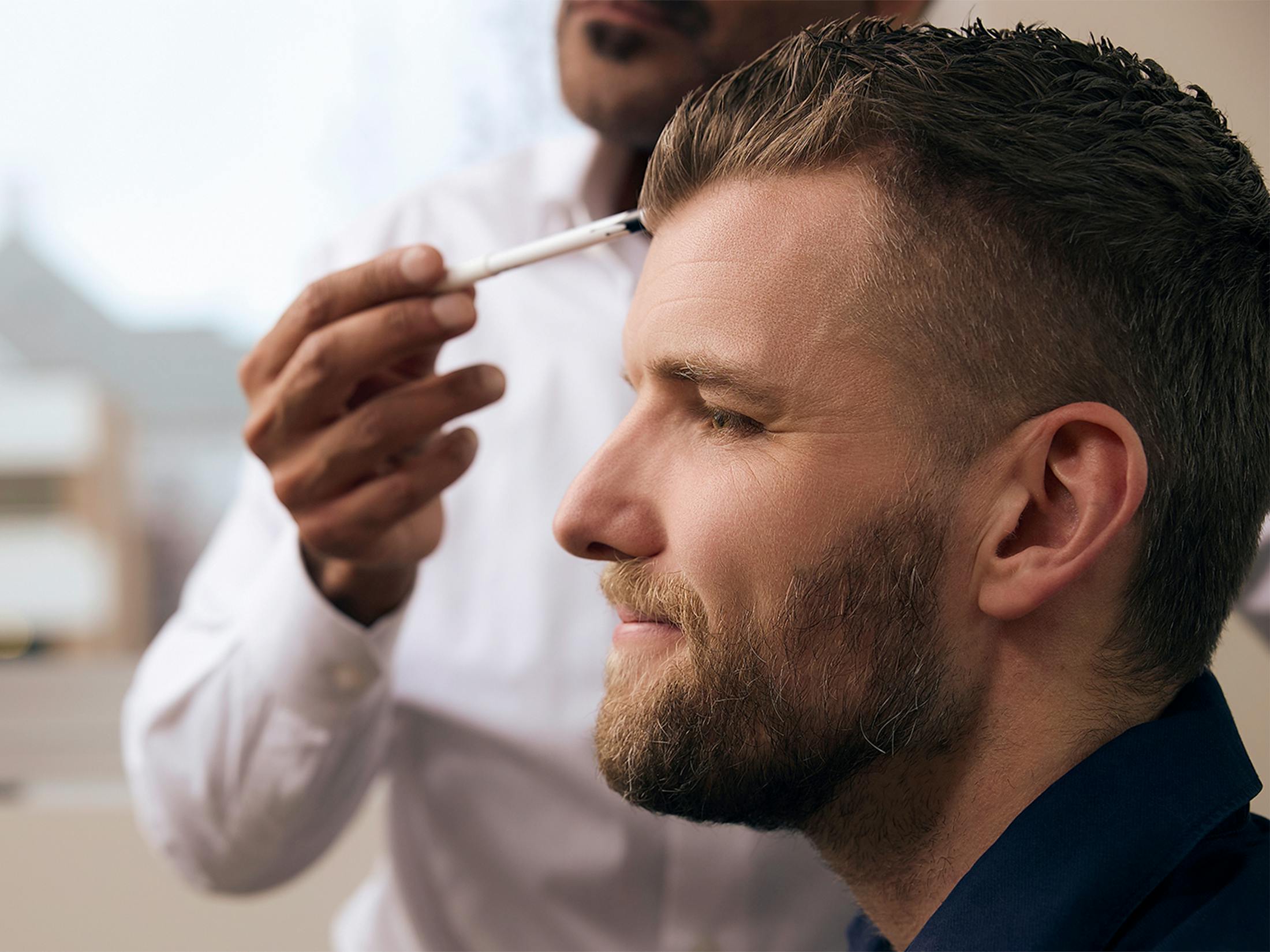 A man's side profile
