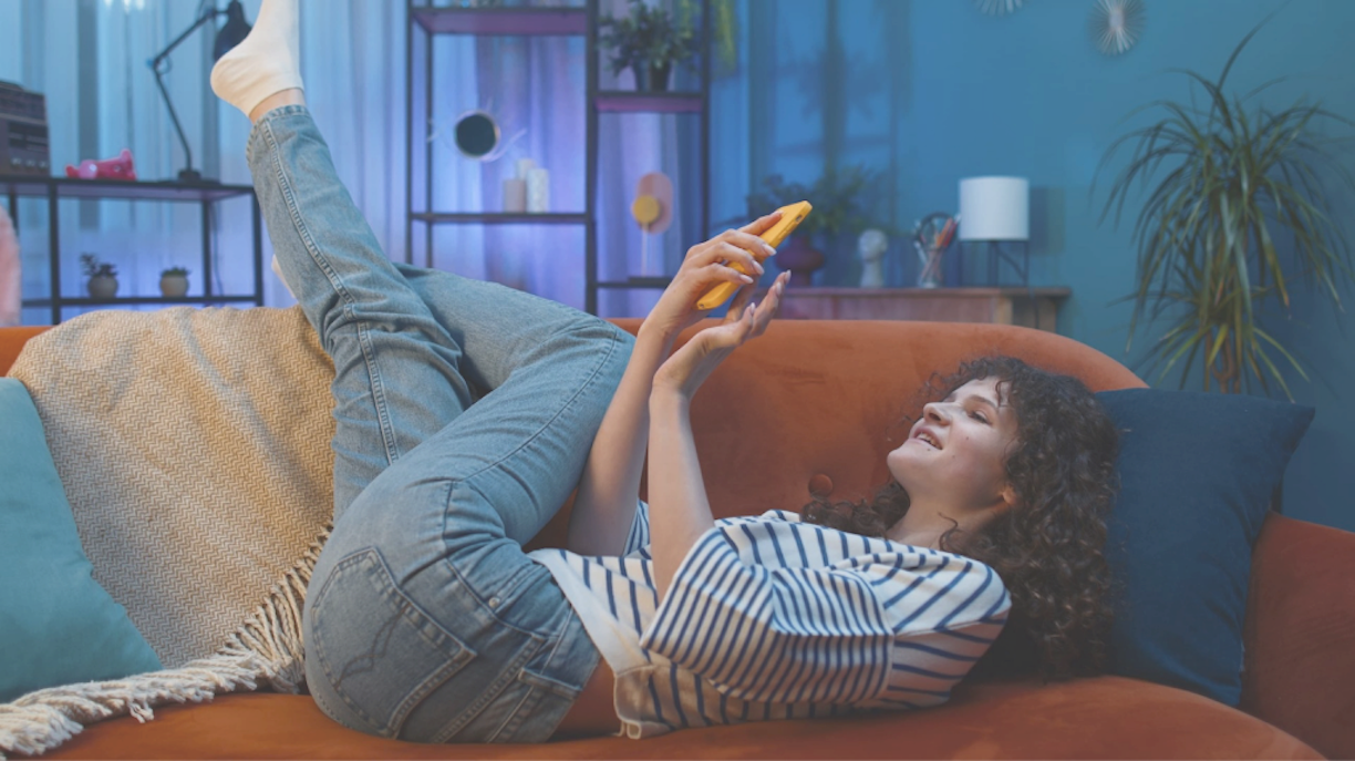 Person using a mobile phone