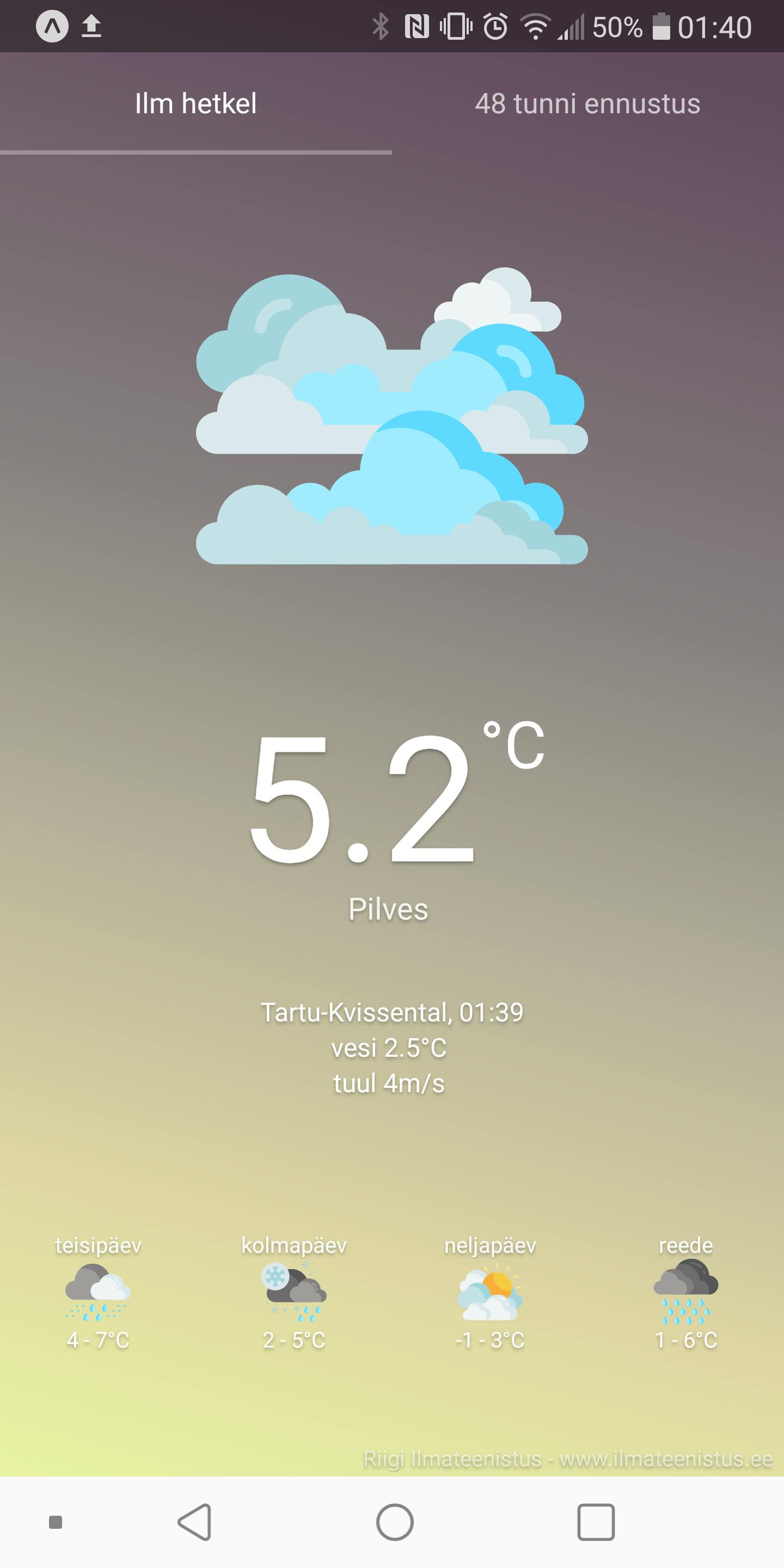 A weather app for current Estonian weather