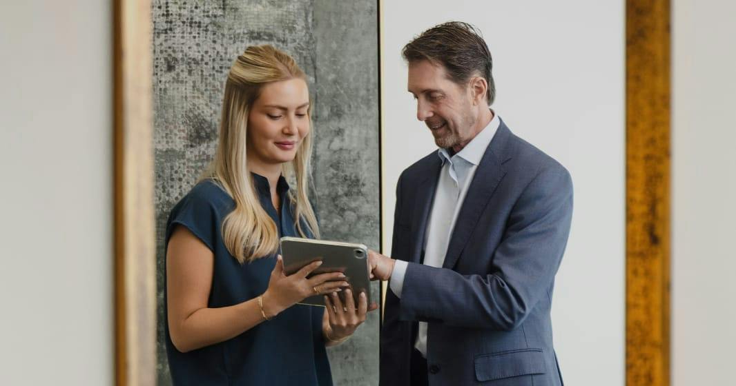 Dr. Don Griffin looking at a tablet