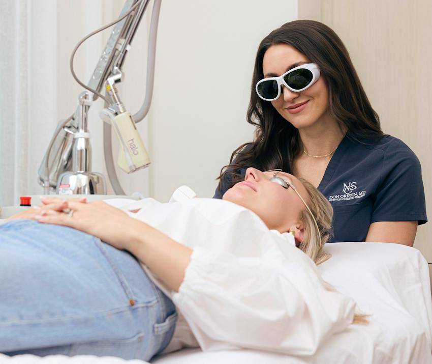 Woman getting an laser treatment