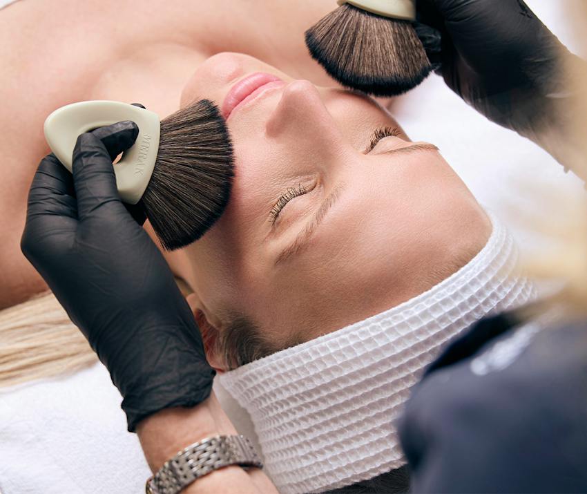 Woman getting a facial