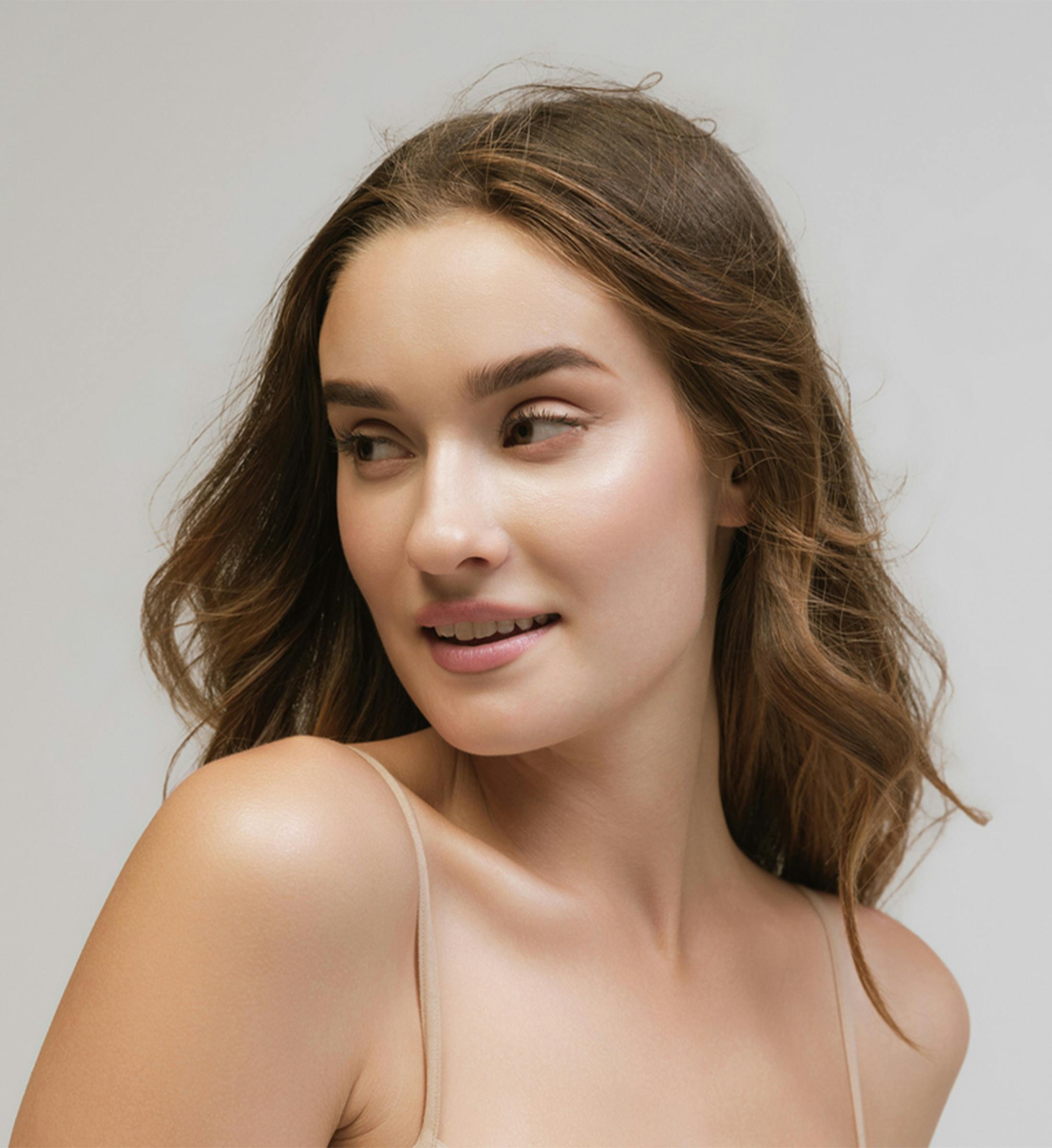 Woman looking off to the side