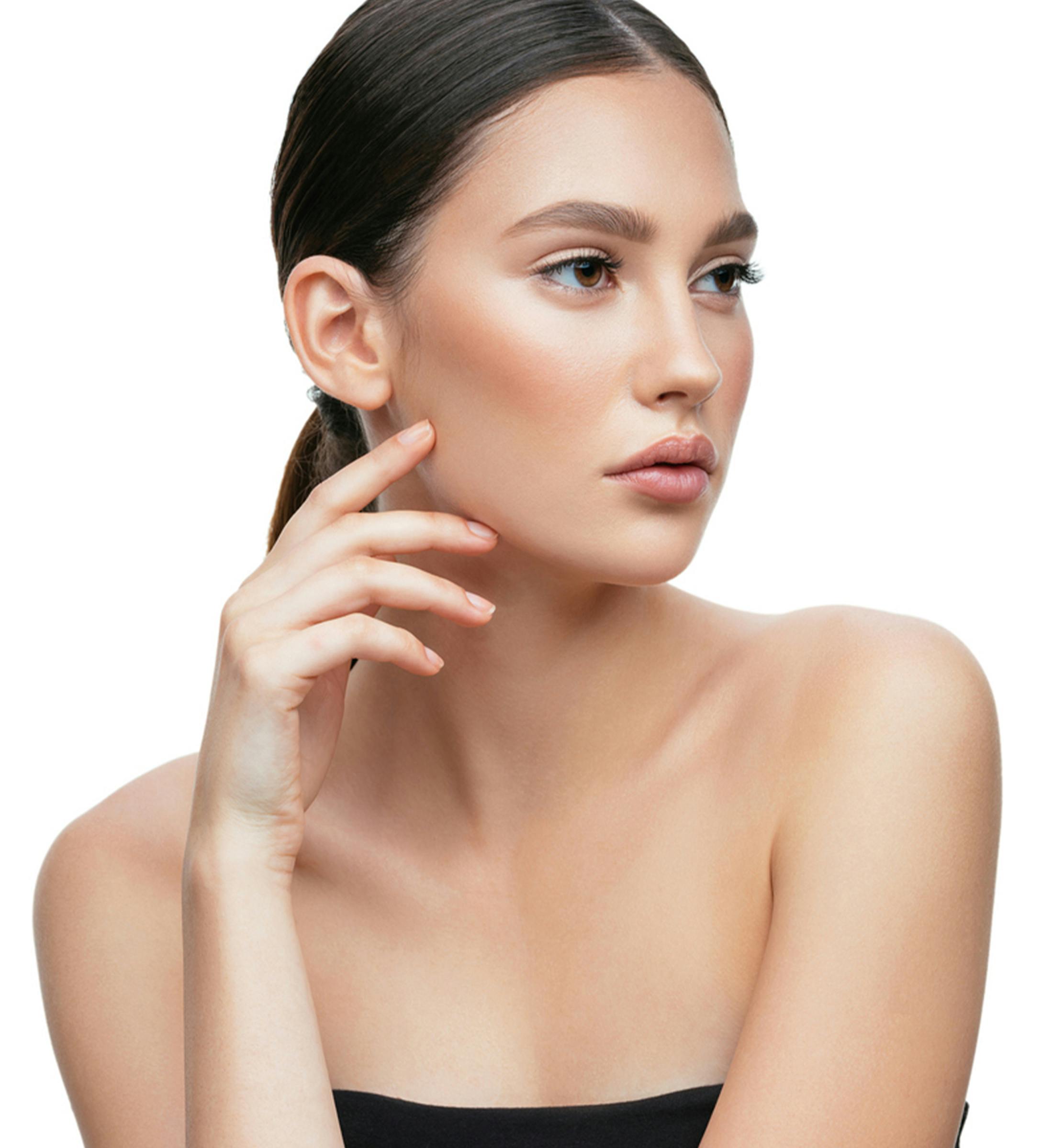 Woman touching her jaw