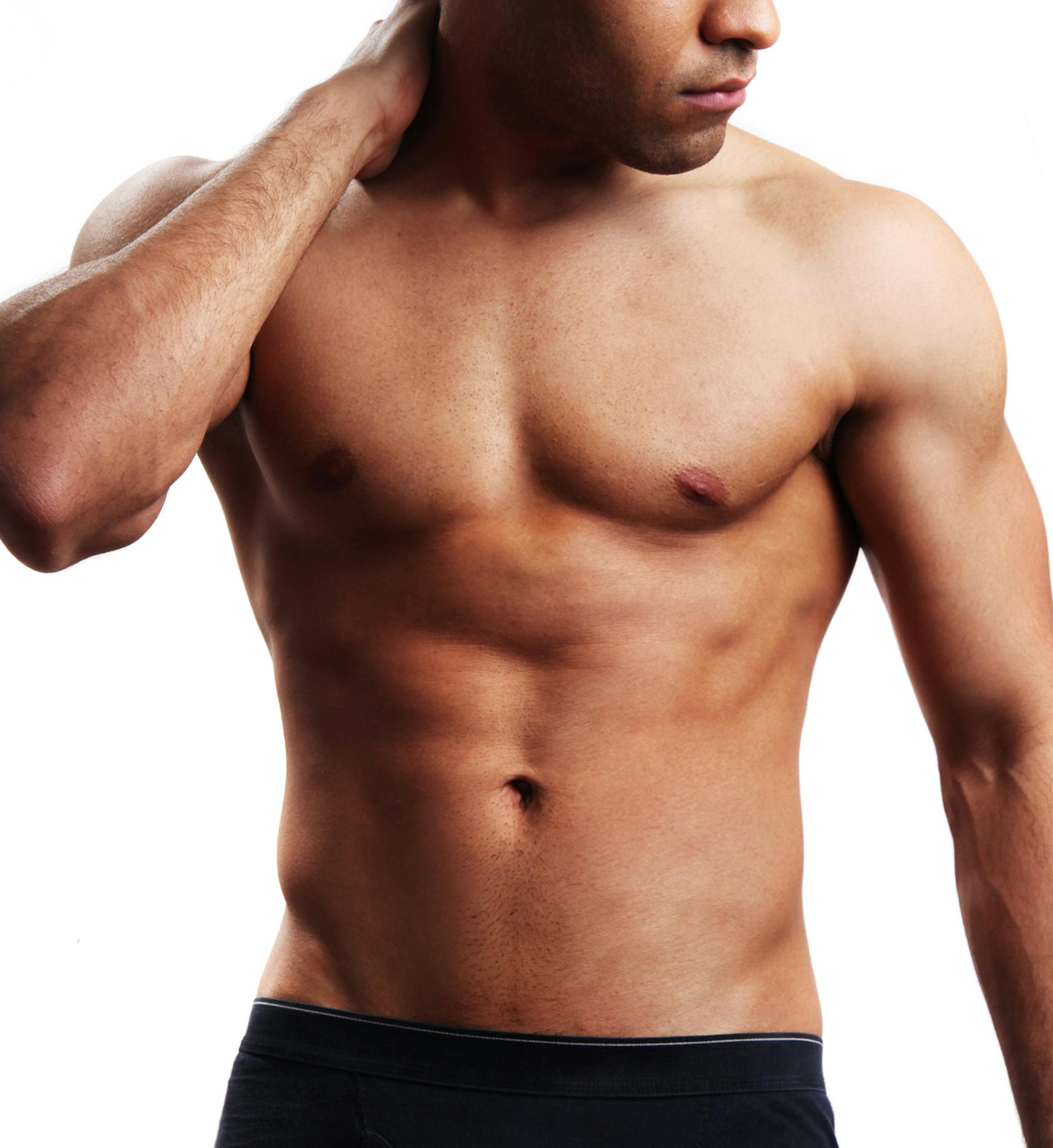 man holding his neck