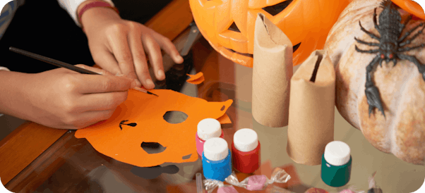 Person doing Halloween crafting