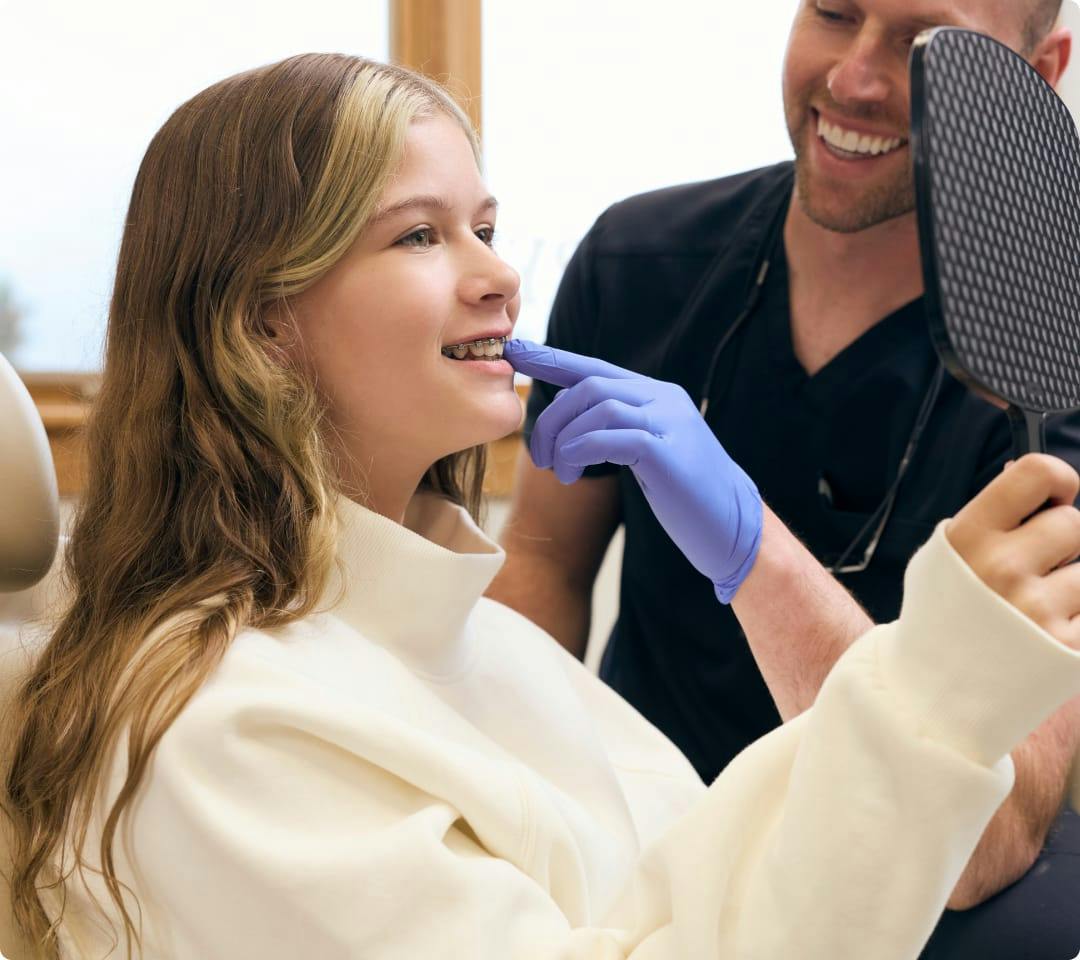 patient with braces