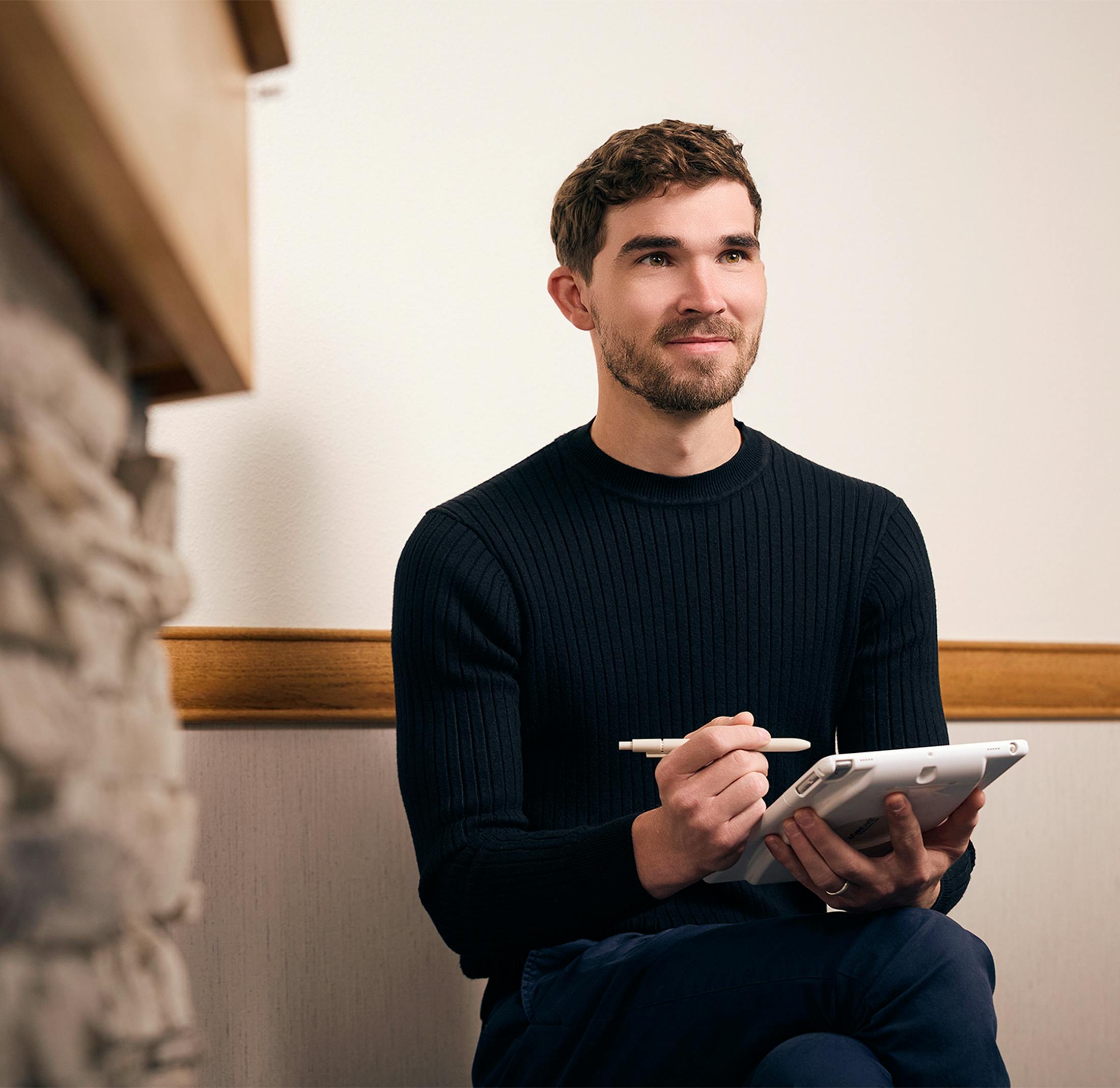 Man filling out paperwork