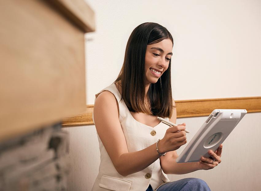 Woman filling out paperwork