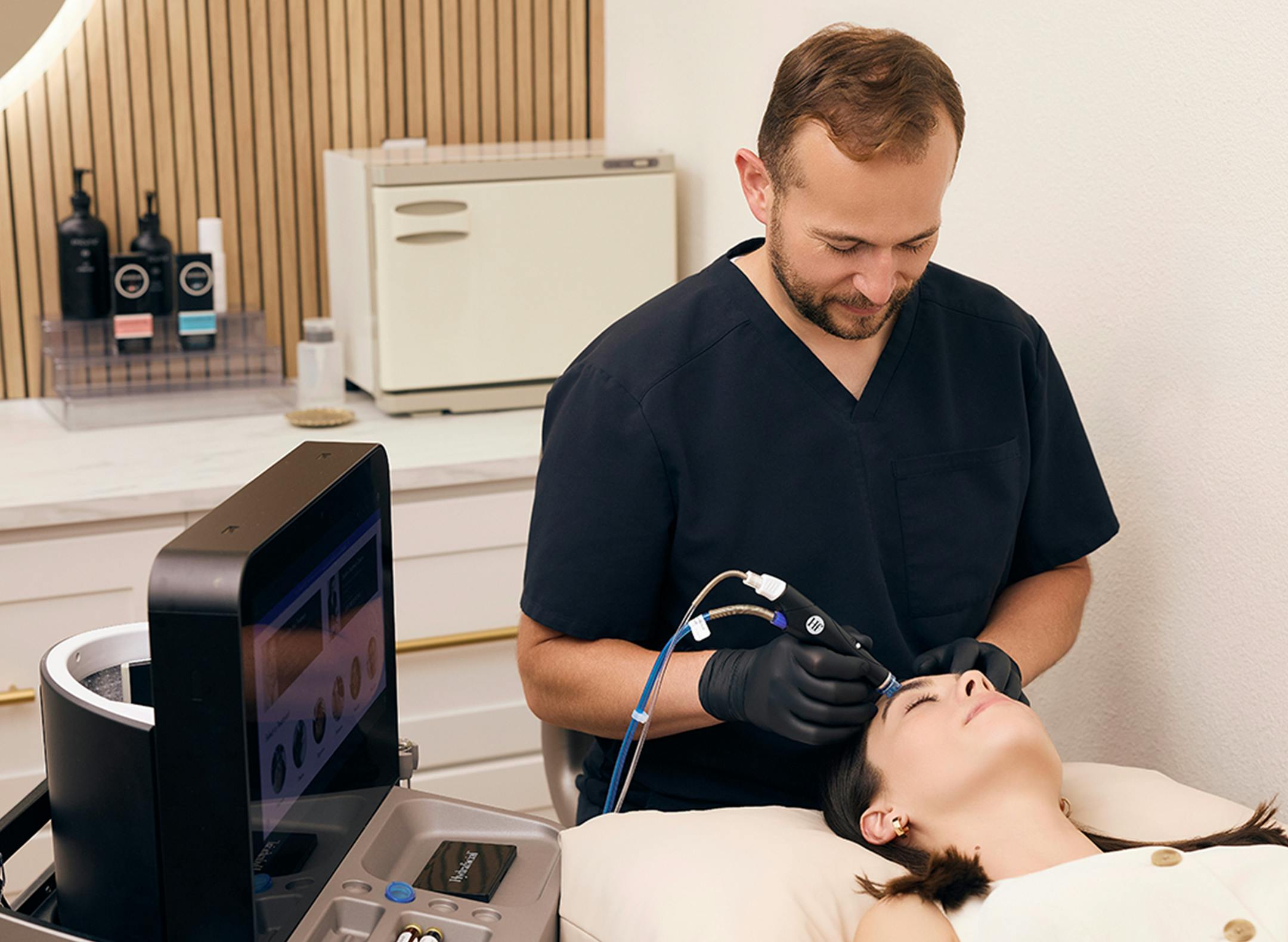 A doctor preforming a procedure