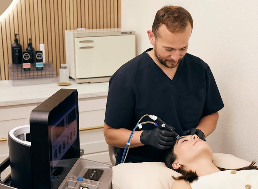 A doctor preforming a procedure