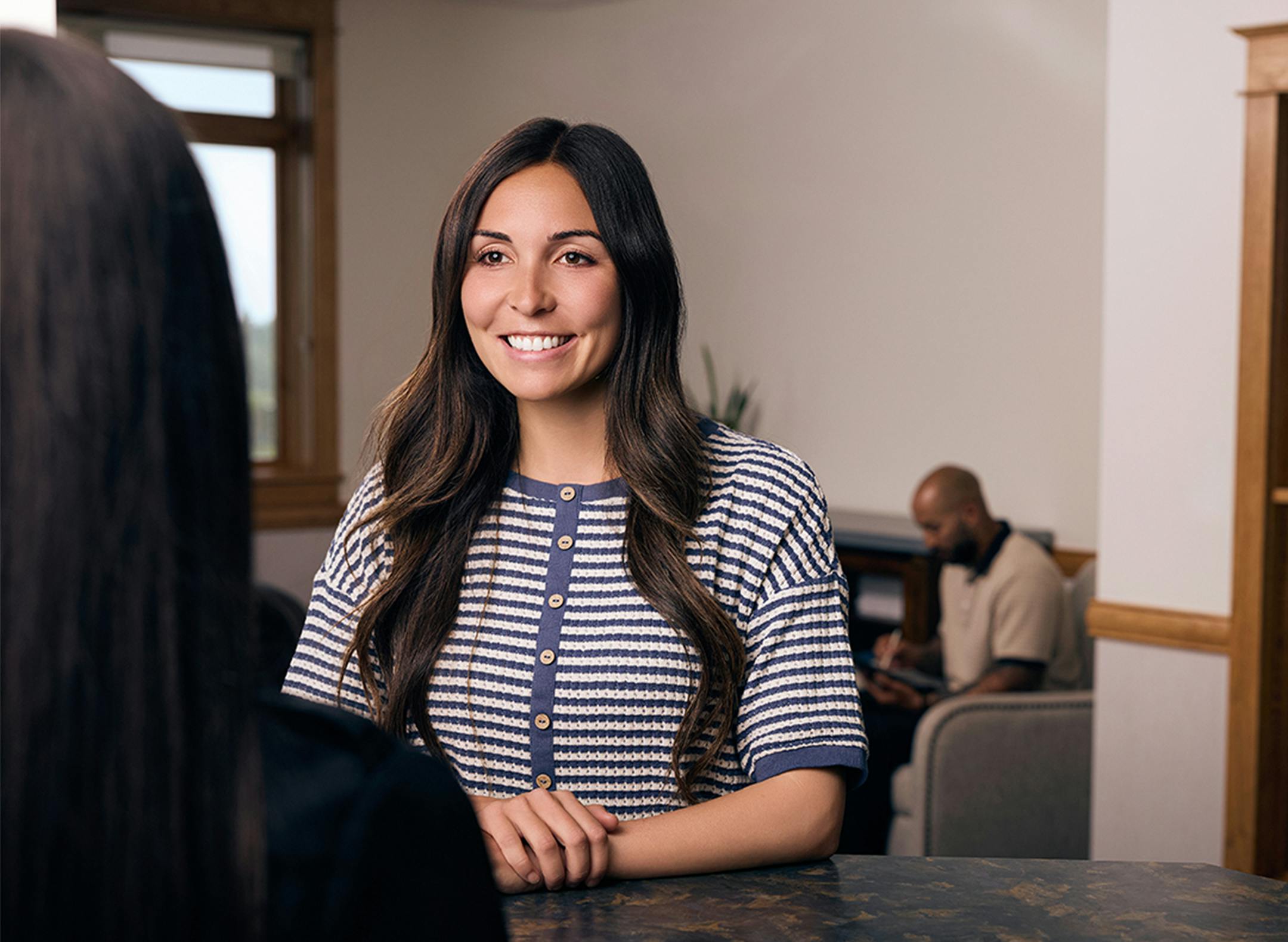 Woman smiling