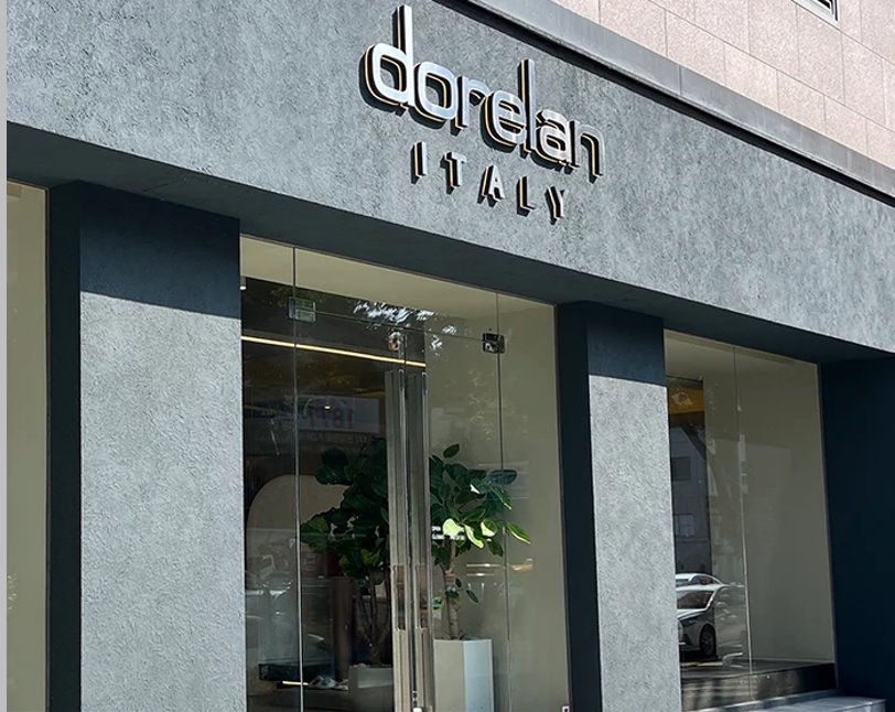 Entrance of a Dorelan showroom in Asia