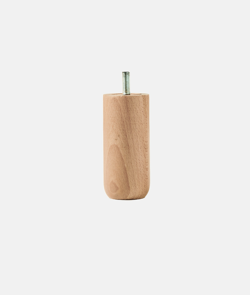 Cylindrical wooden foot