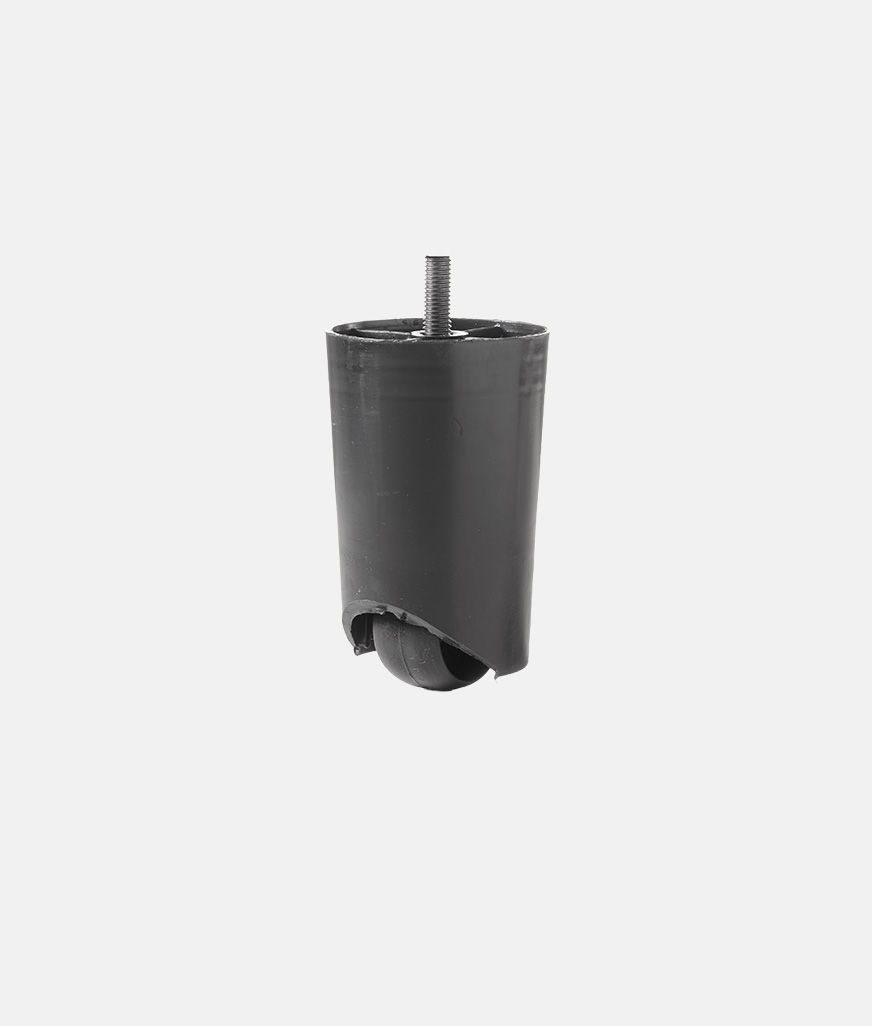 Conical PVC foot with wheel