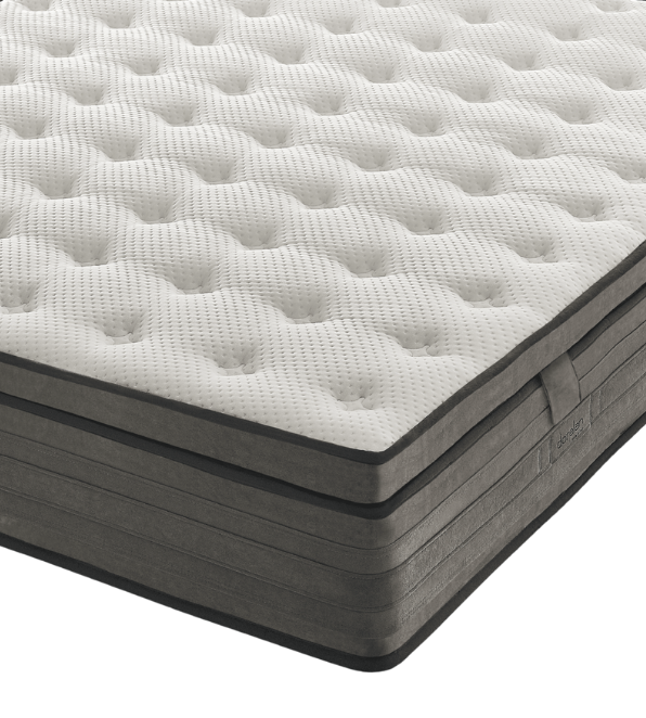 Signature topper on the corner of a mattress