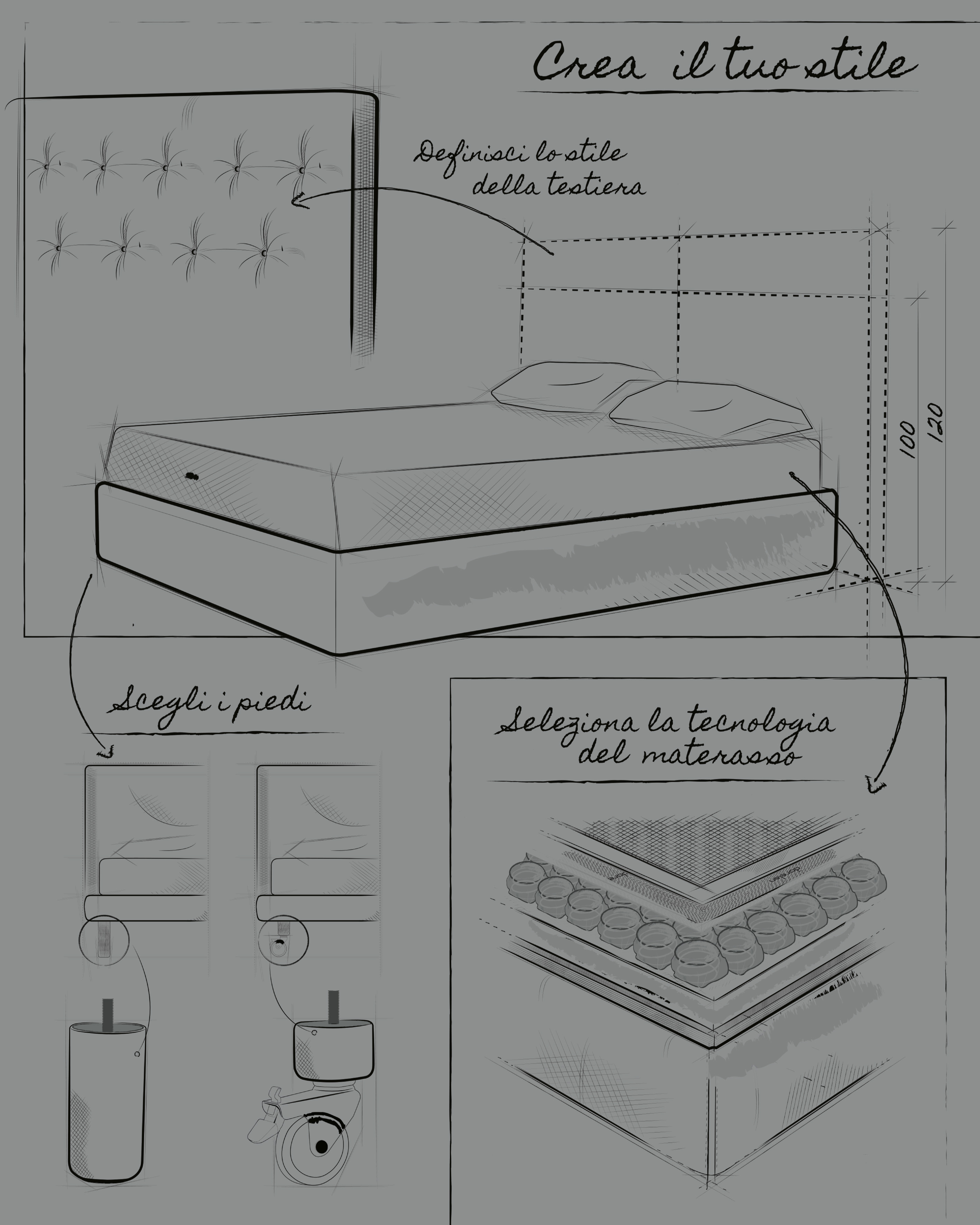 sketch of the bed system design