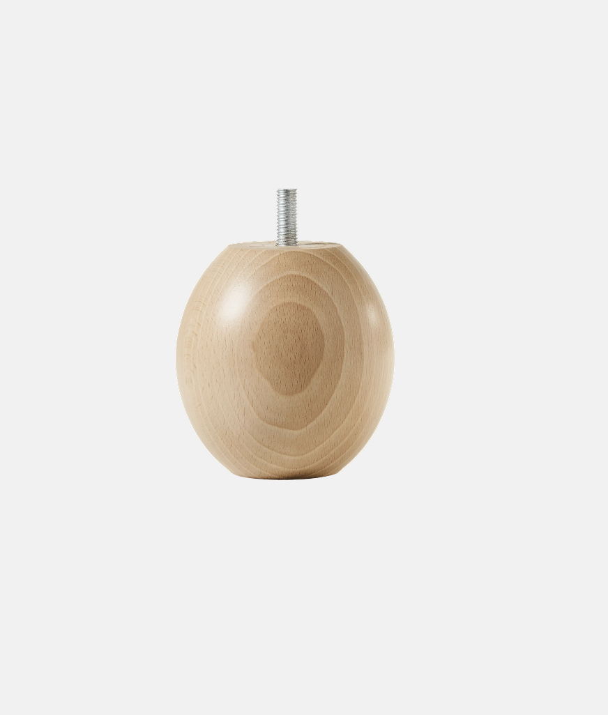 Piede a sfera in legno per divano letto