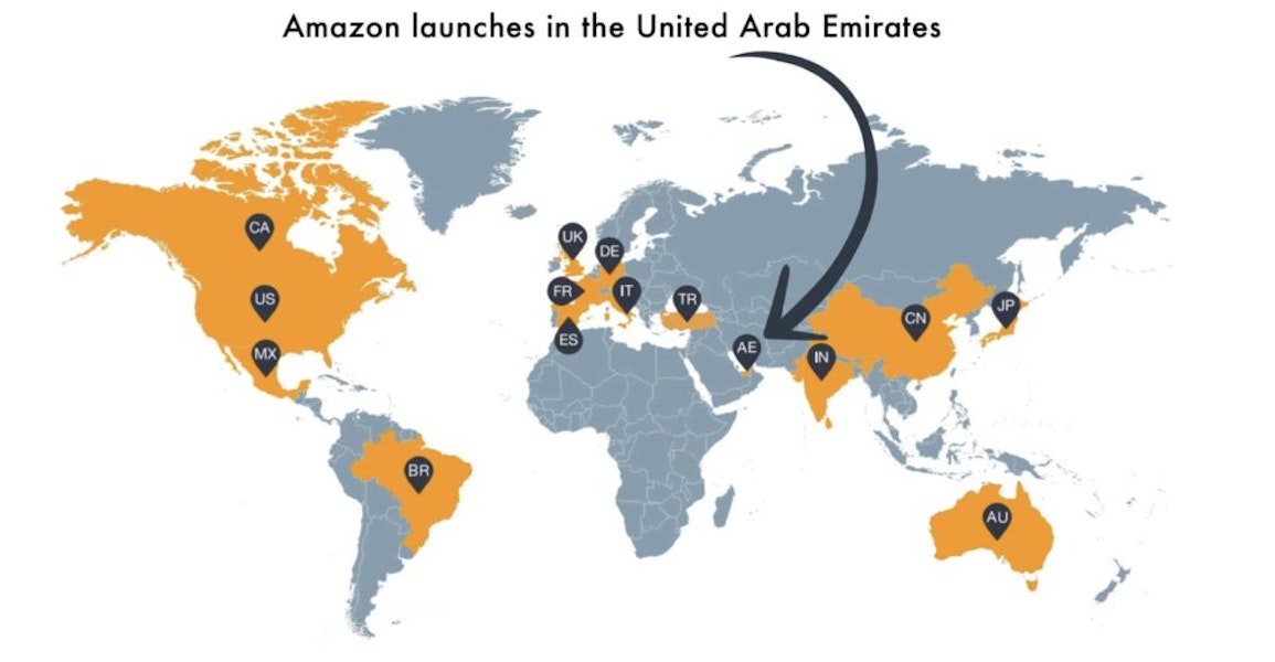 Amazon se lance aux Emirats - carte