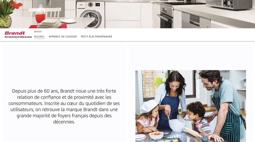 Le Brand Store de la marque Brandt sur Amazon