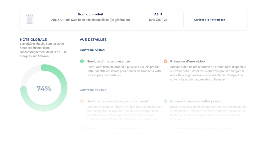 La note des Airpods d'Apple avec notre outil de scoring