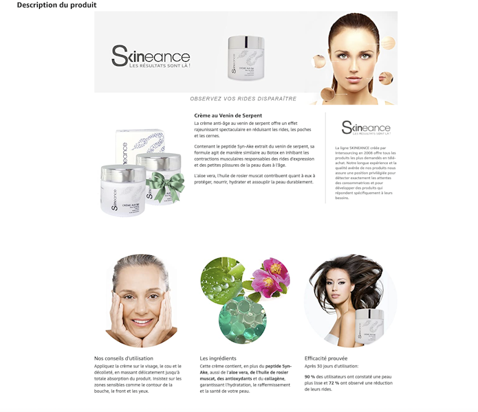 visuel de la page A+ Skineance
