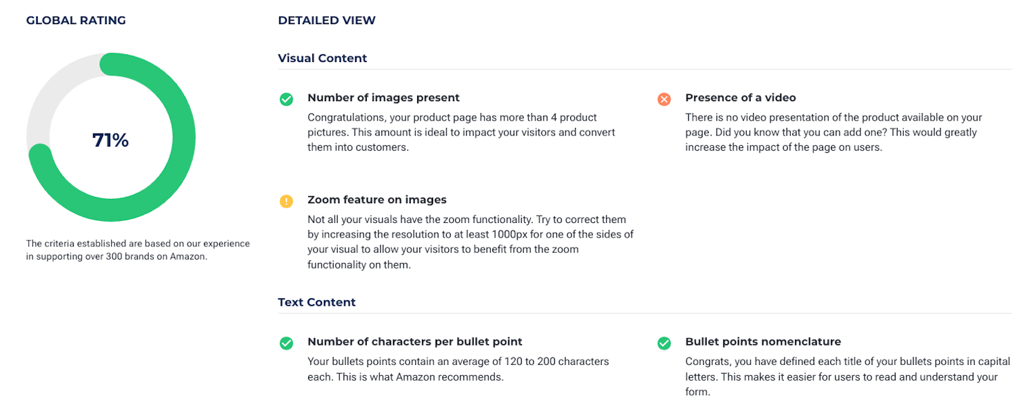 PRODUCT SHEET SCORING