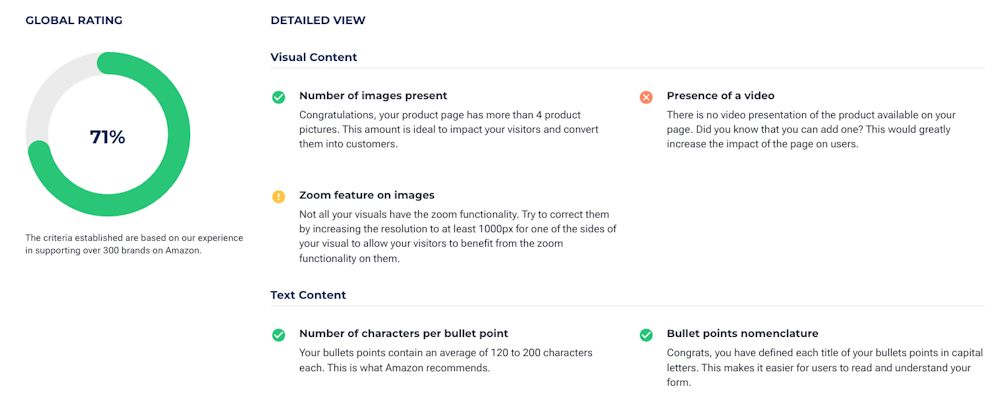 PRODUCT SHEET SCORING