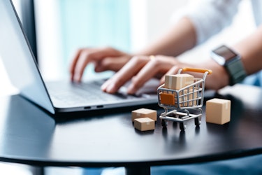 packages in a shopping cart