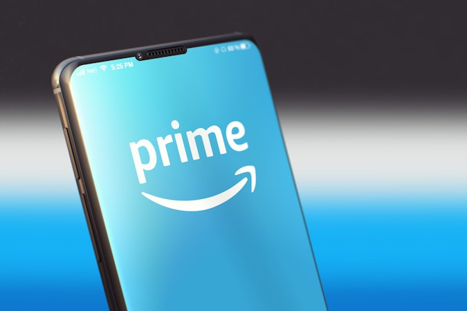 Amazon Prime logo on a smartphone