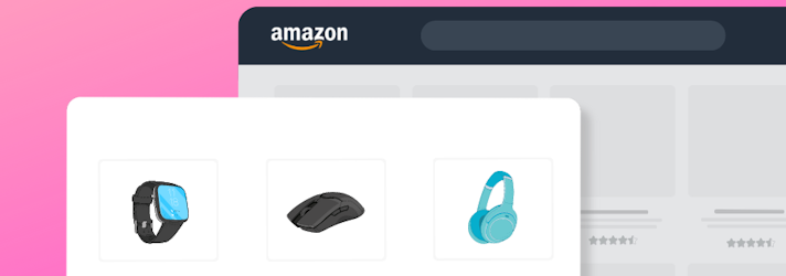 Illustration de trois produits sur une page Amazon