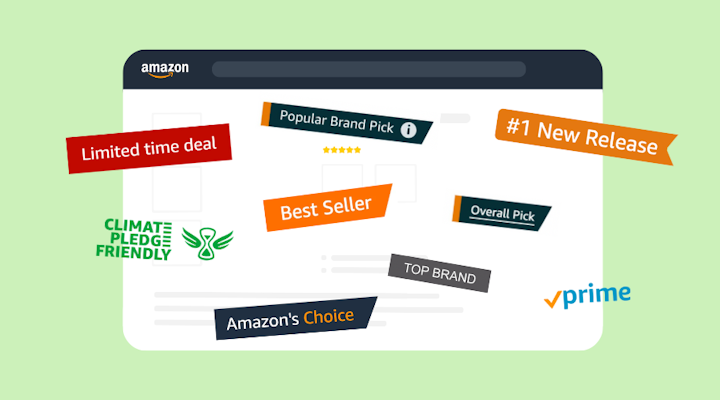 Badges Amazon sur une page produit