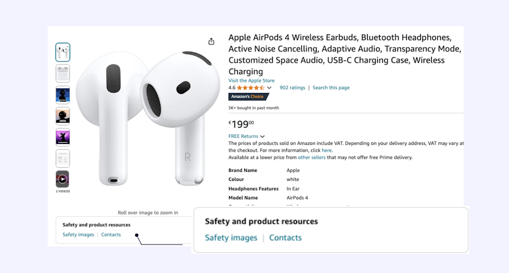 Listing - Safety and product ressources