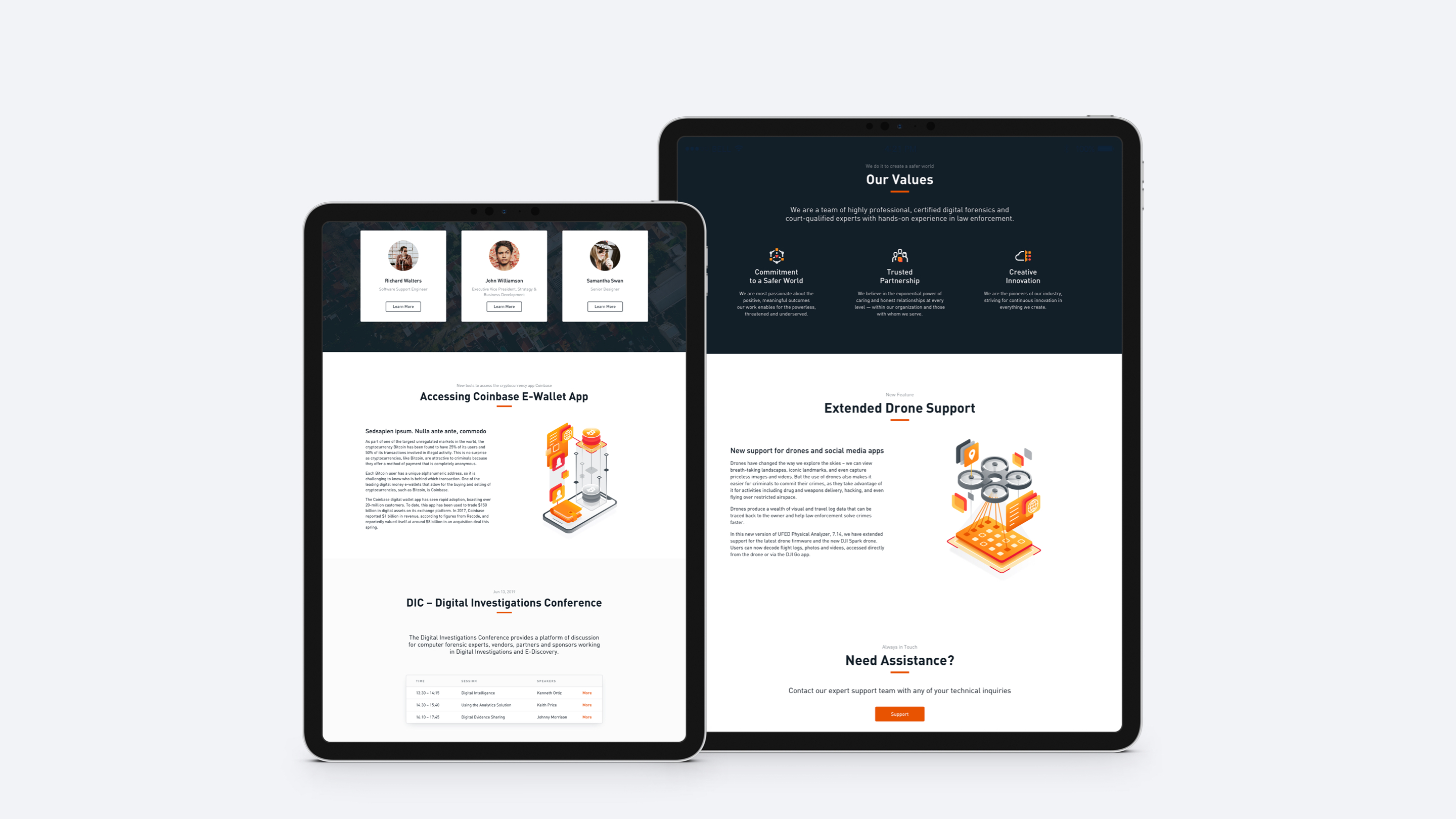 Cellebrite Web modules page design 1