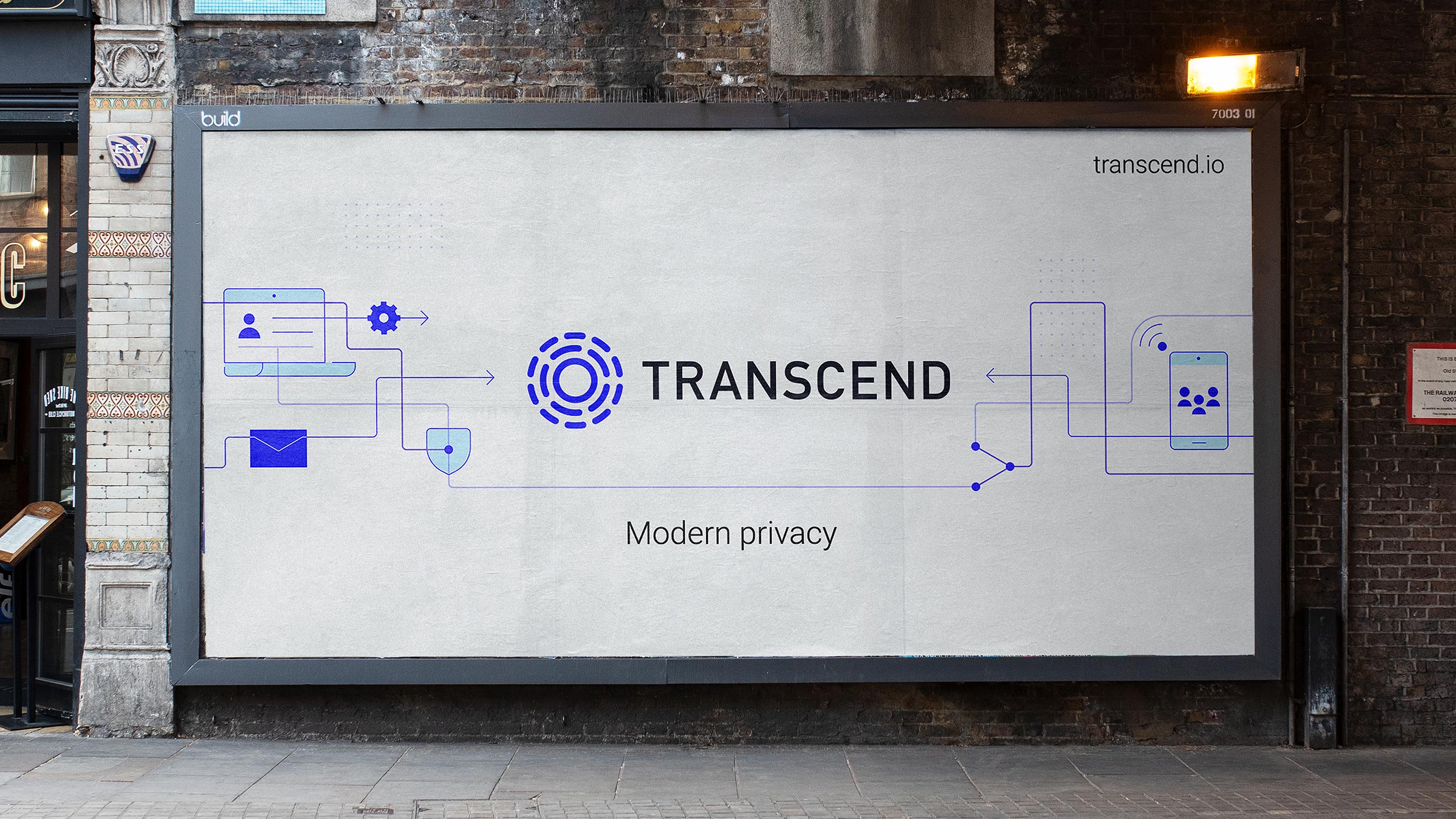 transcend logo city wall