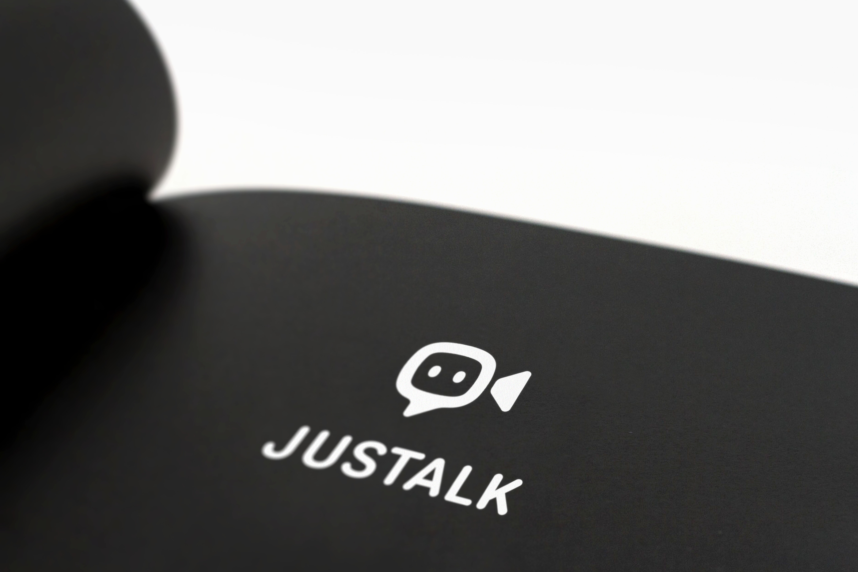 justalk black white logotype