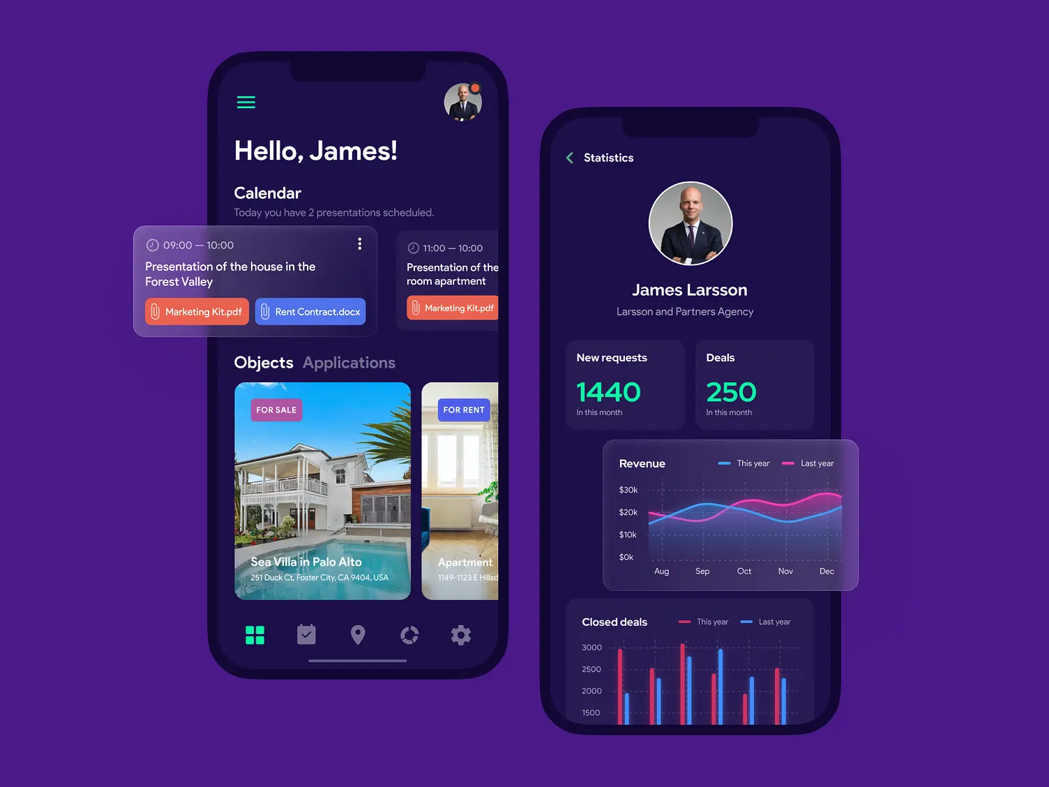 Realtor mobile app UX design concept