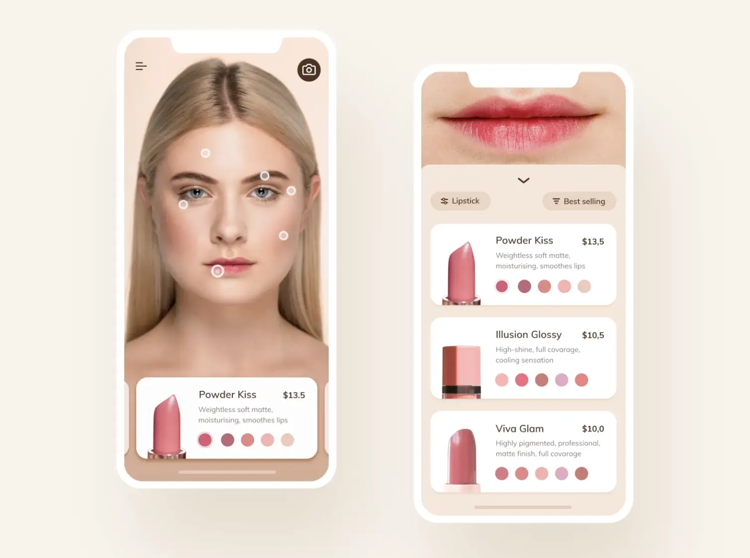 Make up app for iPhone design concept